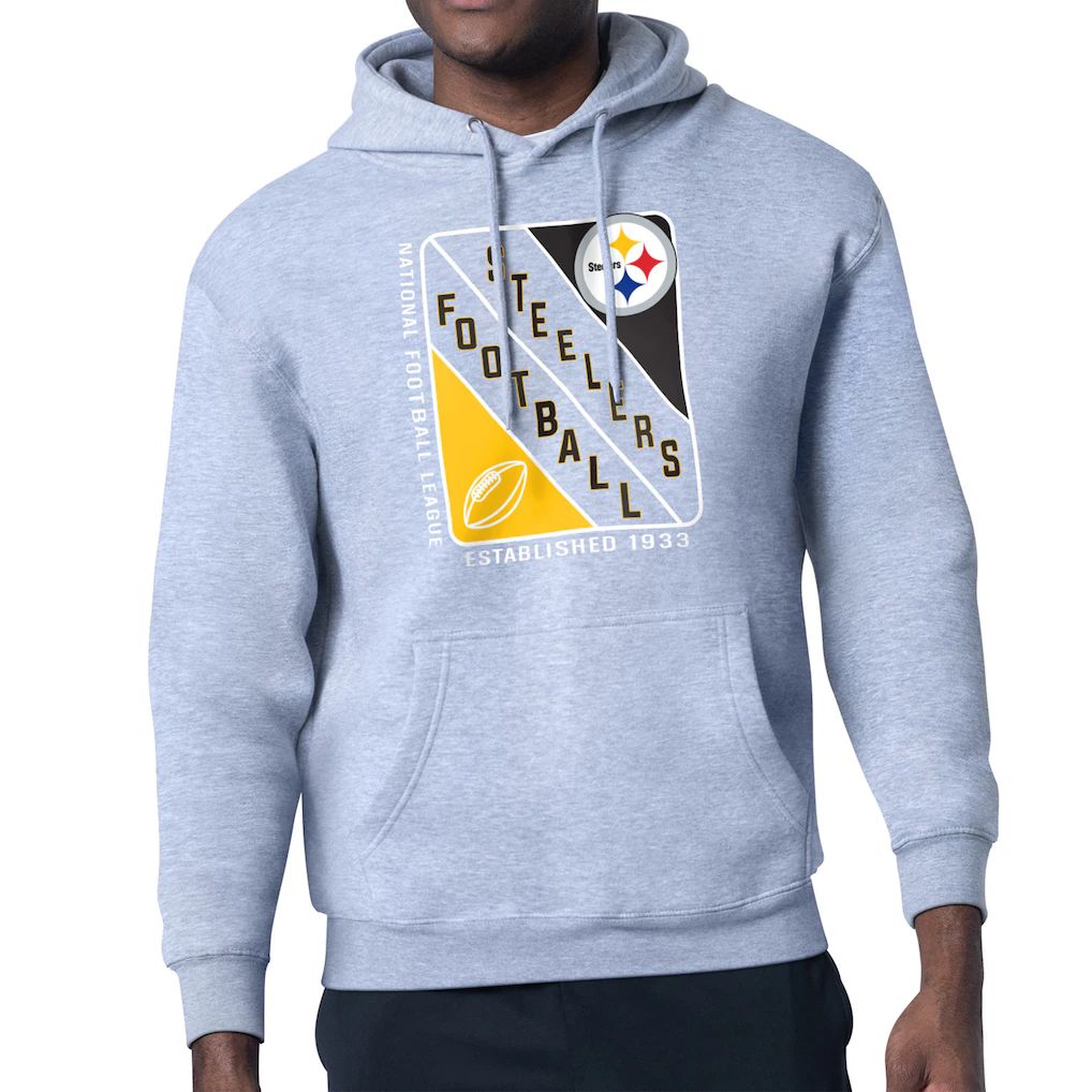 Men 2026 NFL Pittsburgh Steelers Grey Hoodie hooded style 01